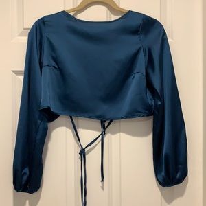 Renee C Satin Crop Top